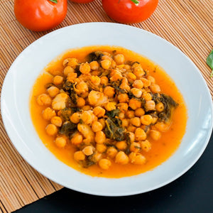 Garbanzos con rape a la marinera