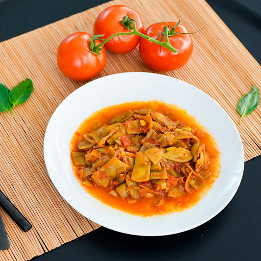 Judías tiernas con tomate fresco